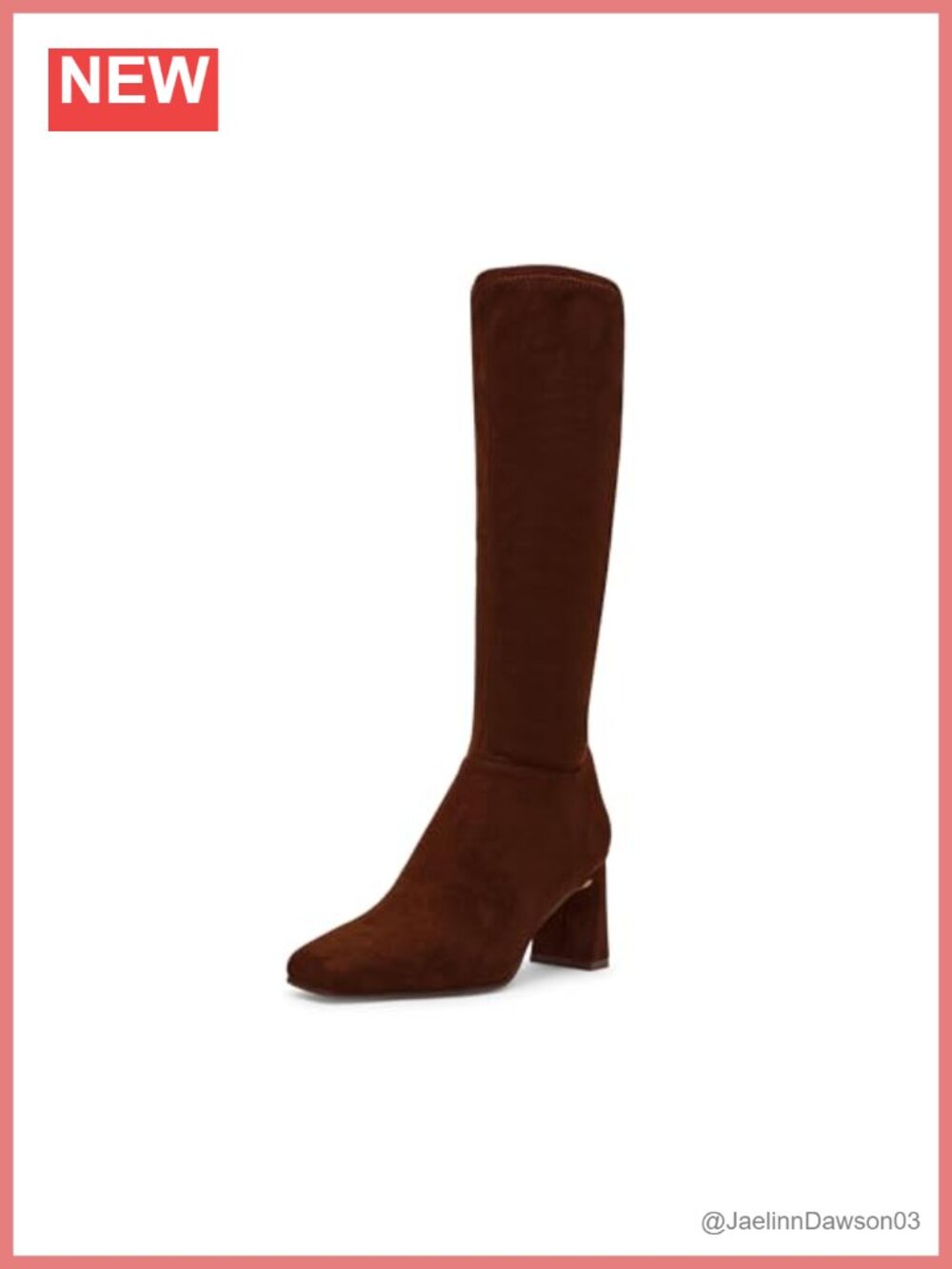 Knee High Equestrian Zip Up Block Heel Boots Women's Leather